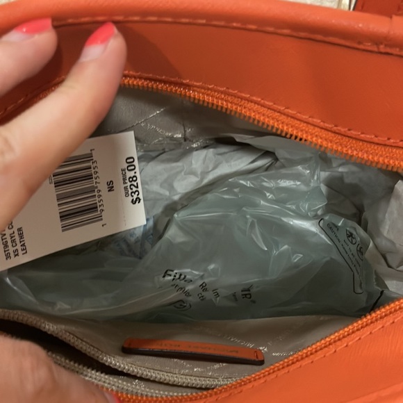 Michael Kors Jet Set Travel 35T9GTVT0L XS Convertible Top Zip Tote Tangerine - Picture 13 of 16